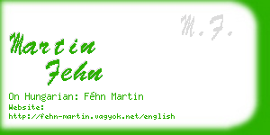 martin fehn business card